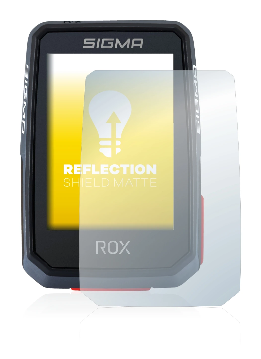 Image de l'appareil Sigma ROX 2.0 avec une grande variété de protections d'écran.
