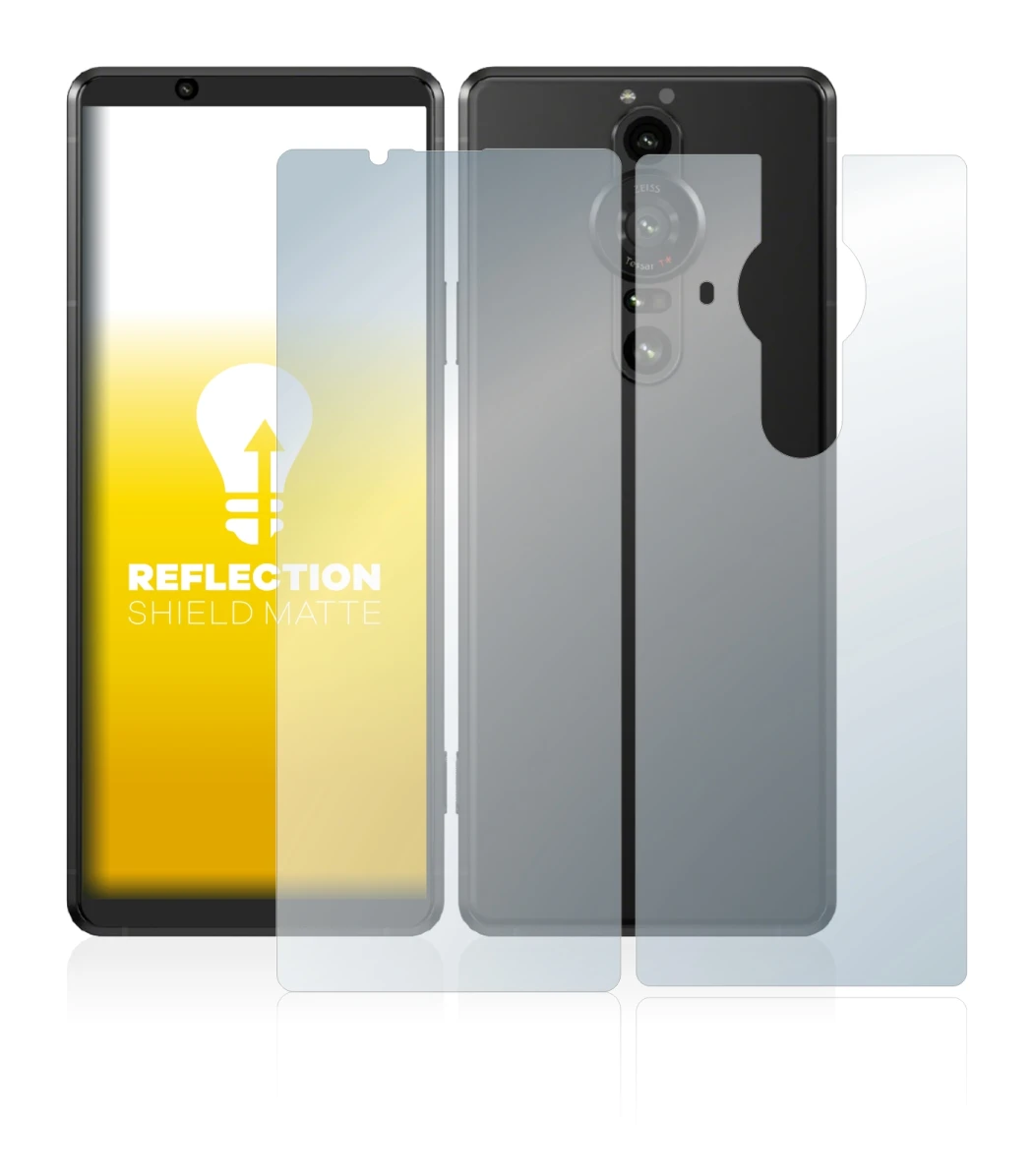 Image de l'appareil Sony Xperia Pro-I (Avant+Arrière) avec une grande variété de protections d'écran.