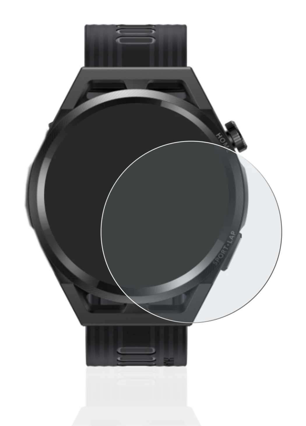 Image de l'appareil Huawei Watch GT Runner avec une grande variété de protections d'écran.