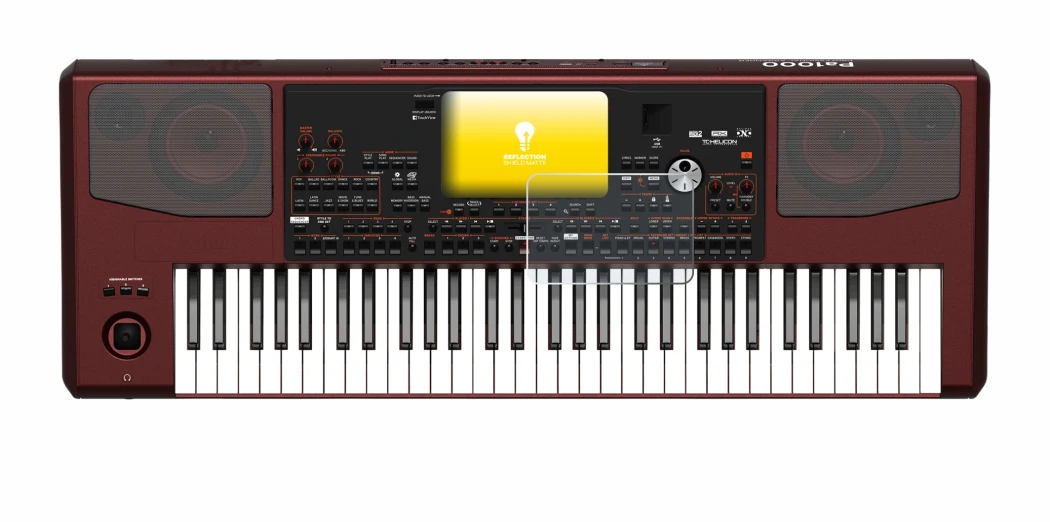 Image de l'appareil KORG Pa1000 avec une grande variété de protections d'écran.