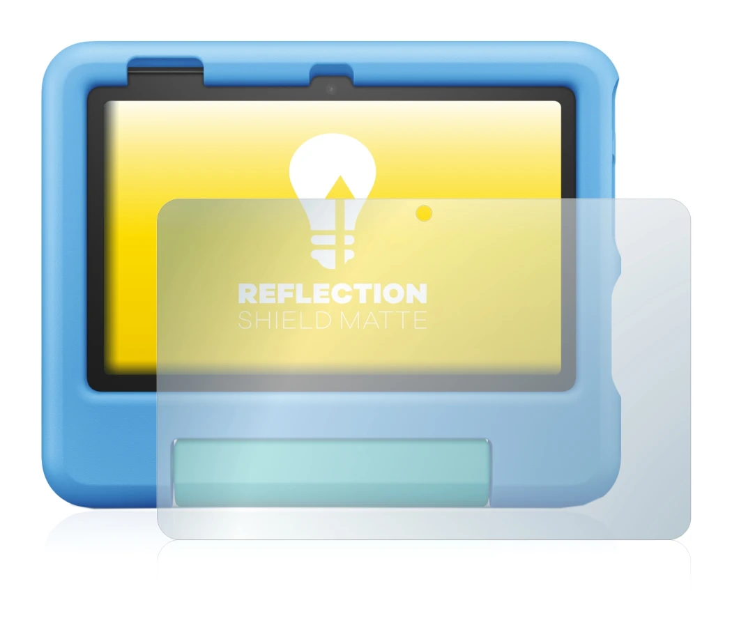 Image de l'appareil Amazon Fire 7 Kids 2022 avec une grande variété de protections d'écran.