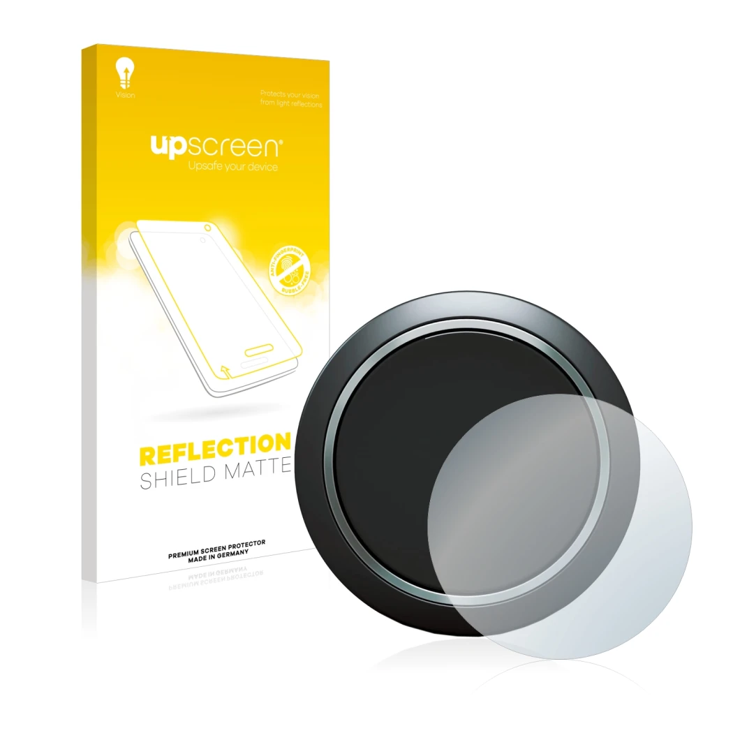 Face avant d’un emballage produit avec le logo de la marque upscreen. À côté, l’appareil OOONO CO-Driver NO1 est représenté av