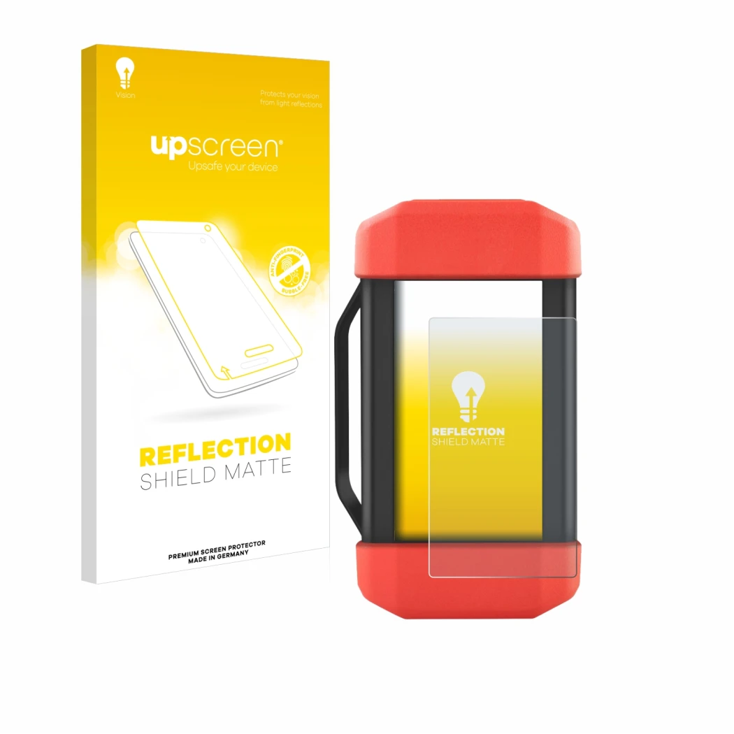 Face avant d’un emballage produit avec le logo de la marque upscreen. À côté, l’appareil Launch SRDs SmartLink est représenté 