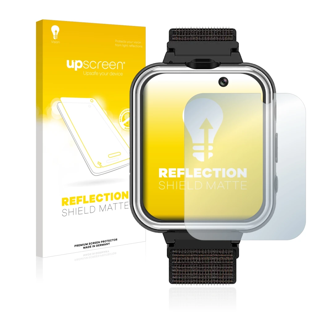 Face avant d’un emballage produit avec le logo de la marque upscreen. À côté, l’appareil Pthtechus X32 est représenté avec la 