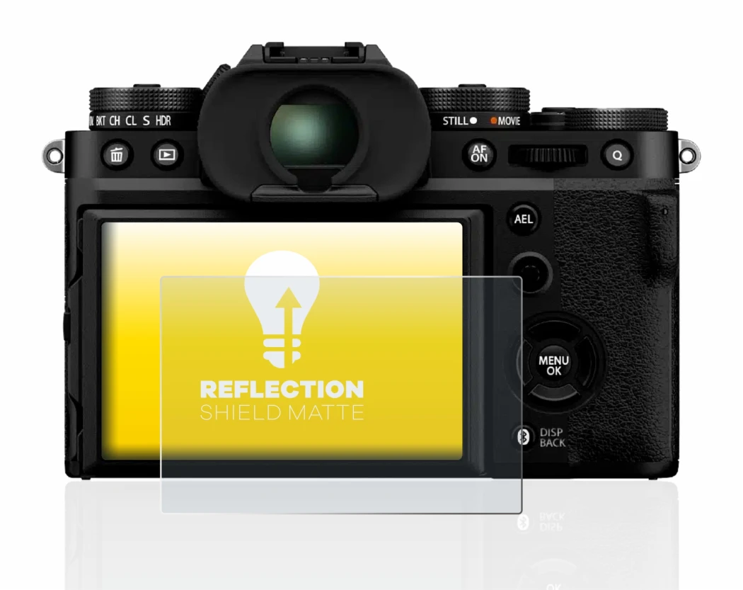 Image de l'appareil Fujifilm X-T5 avec une grande variété de protections d'écran.