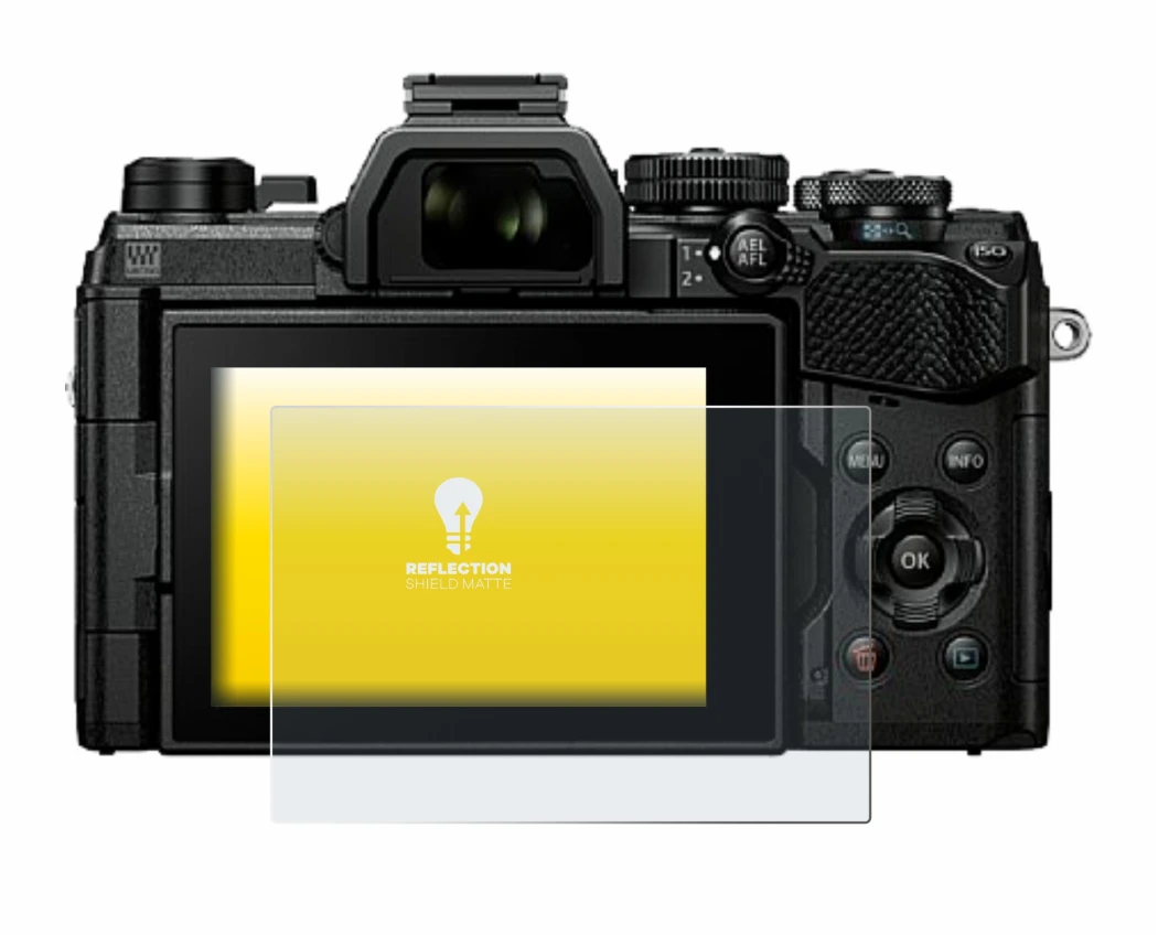 Image de l'appareil Olympus OM System OM-5 avec une grande variété de protections d'écran.