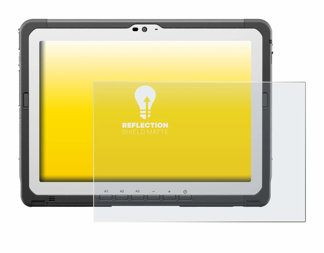 Image de l'appareil Panasonic Toughbook FZ-A3 avec une grande variété de protections d'écran.