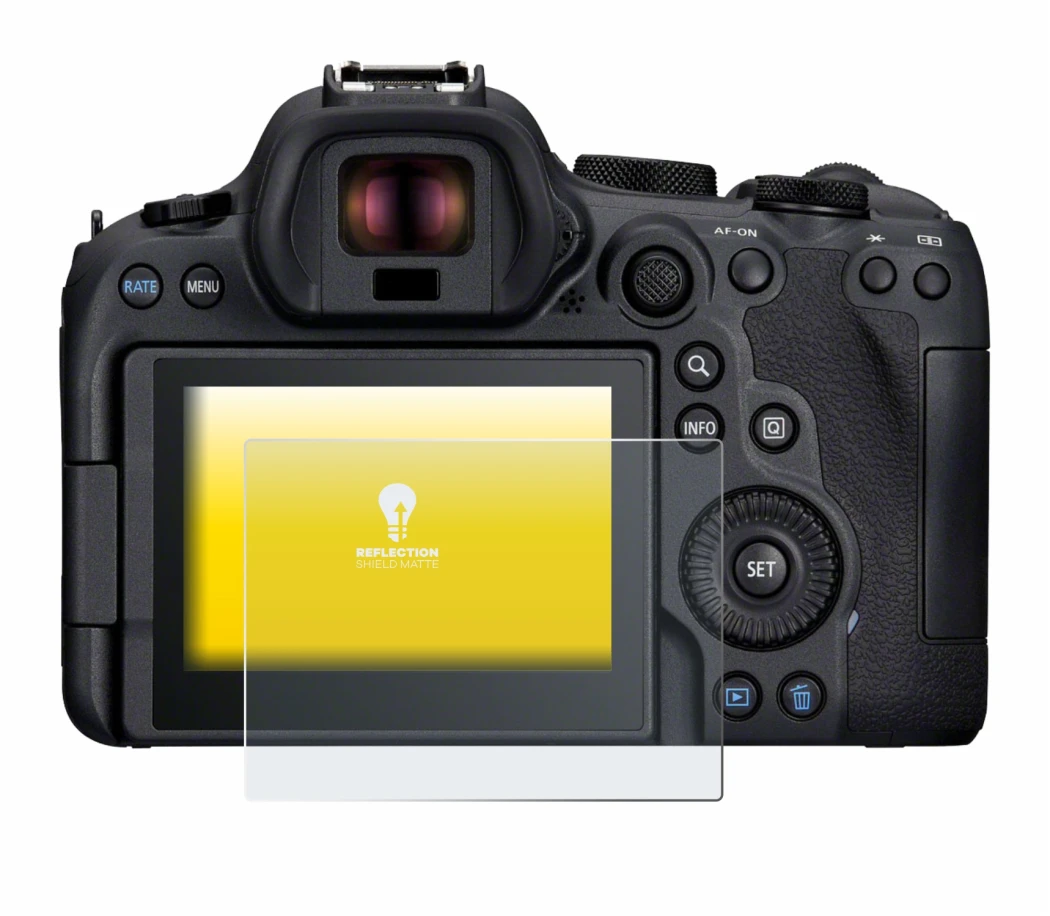 Image de l'appareil Canon EOS R6 Mark II avec une grande variété de protections d'écran.