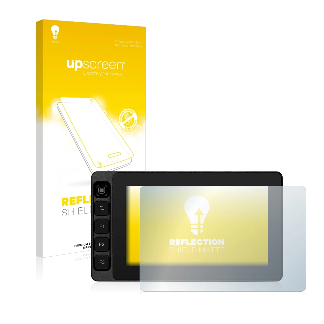 Face avant d’un emballage produit avec le logo de la marque upscreen. À côté, l’appareil SmallHD Ultra 5 est représenté avec l
