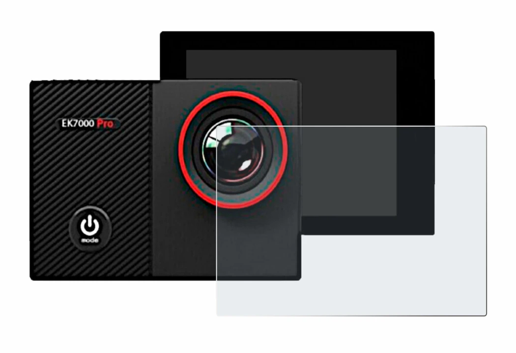Image de l'appareil Akaso EK7000 Pro avec une grande variété de protections d'écran.