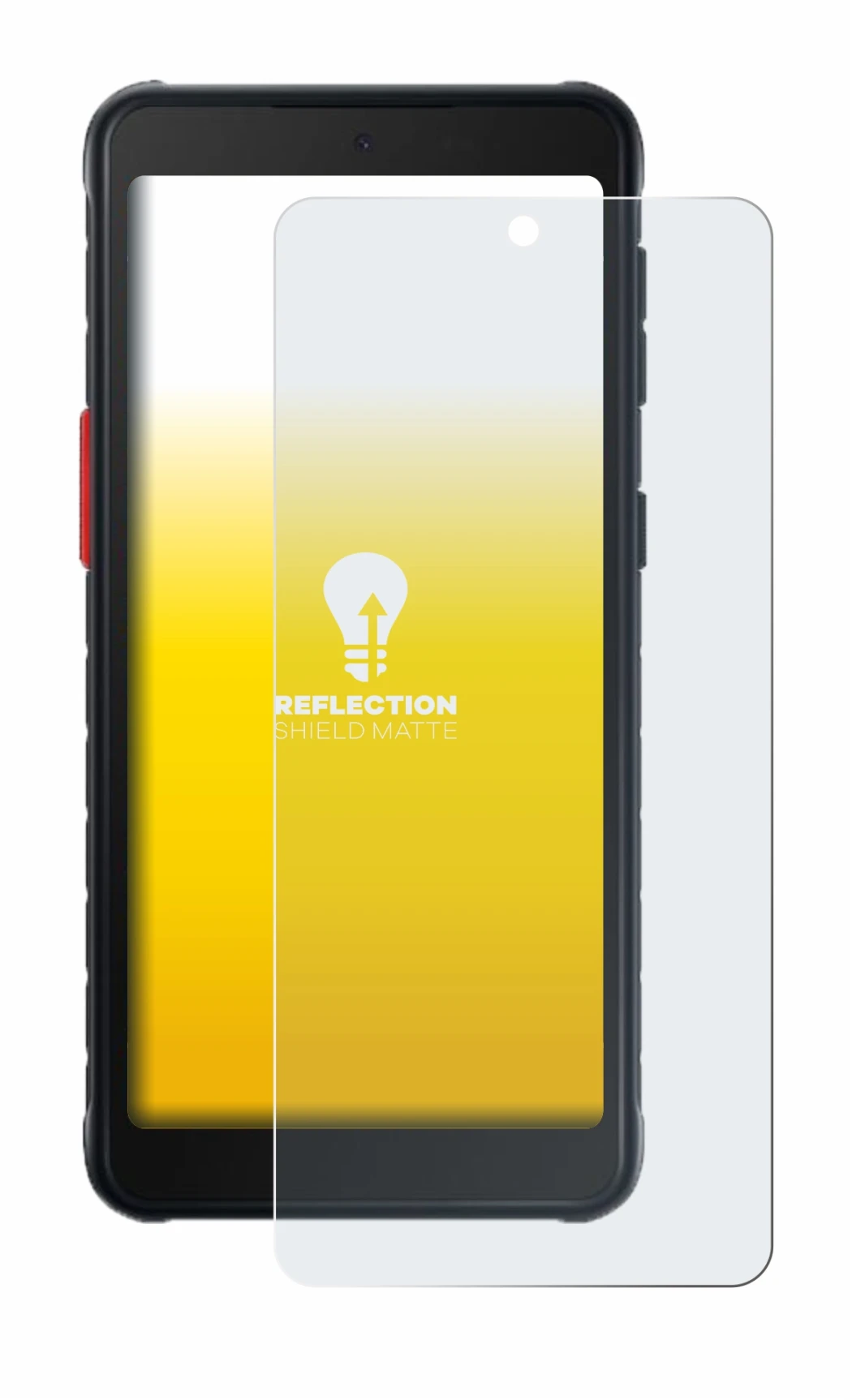 Image de l'appareil Samsung Galaxy XCover 5 Enterprise Edition avec une grande variété de protections d'écran.