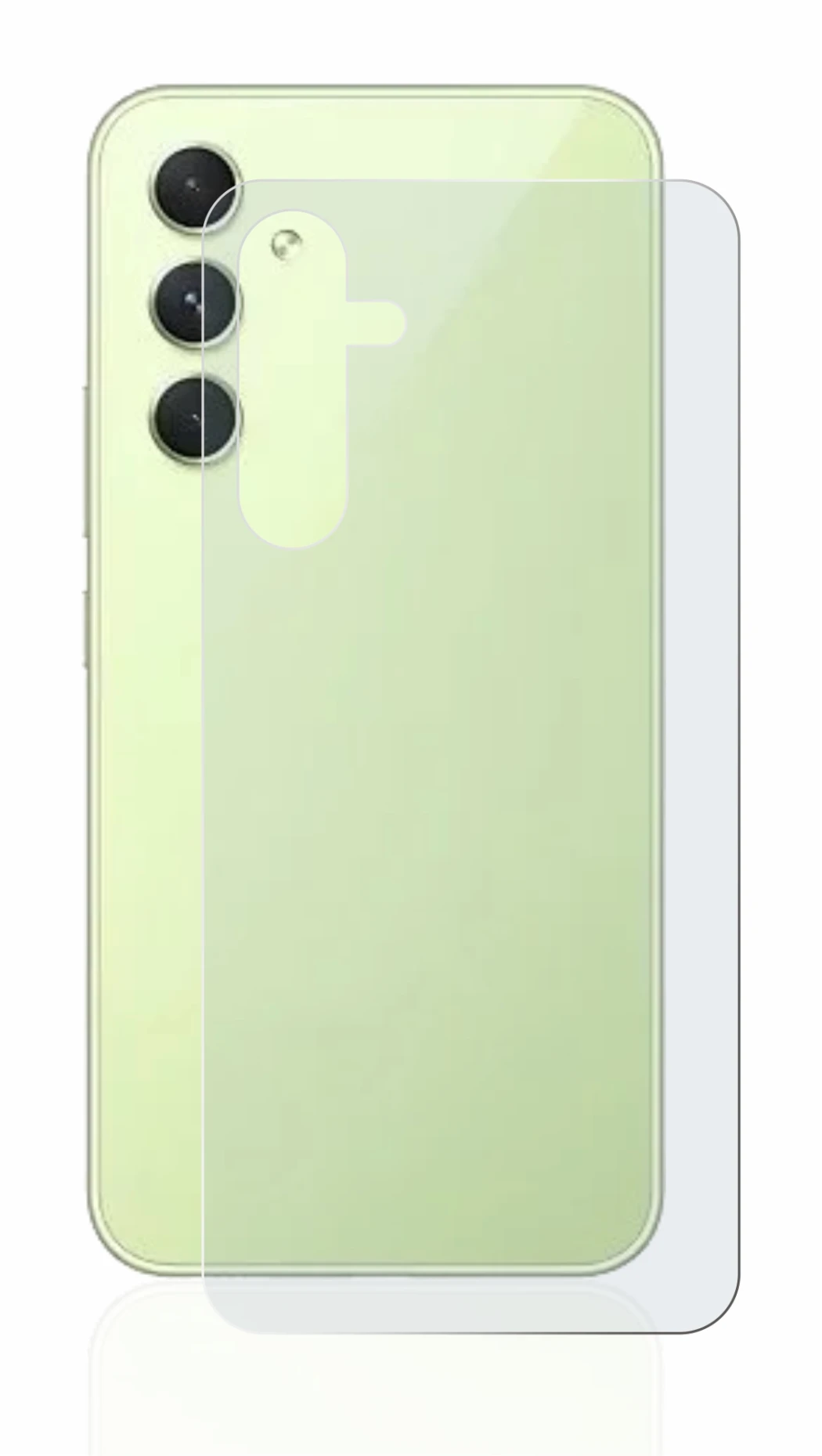 Image de l'appareil Samsung Galaxy A54 5G (Arrière) avec une grande variété de protections d'écran.