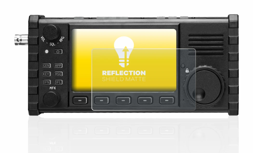 Image de l'appareil Xiegu X6100 HF-Transceiver avec une grande variété de protections d'écran.