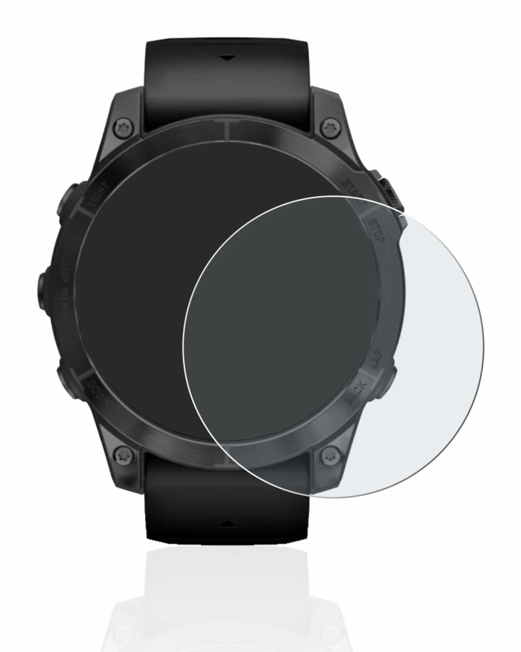 Image de l'appareil Garmin Epix Pro (Gen 2) (47 mm) avec une grande variété de protections d'écran.