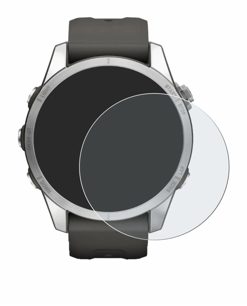 Image de l'appareil Garmin Fenix 7S Pro Solar (42 mm) avec une grande variété de protections d'écran.
