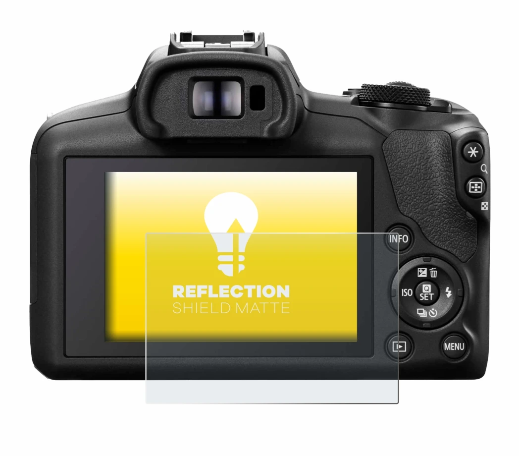 Image de l'appareil Canon EOS R100 avec une grande variété de protections d'écran.