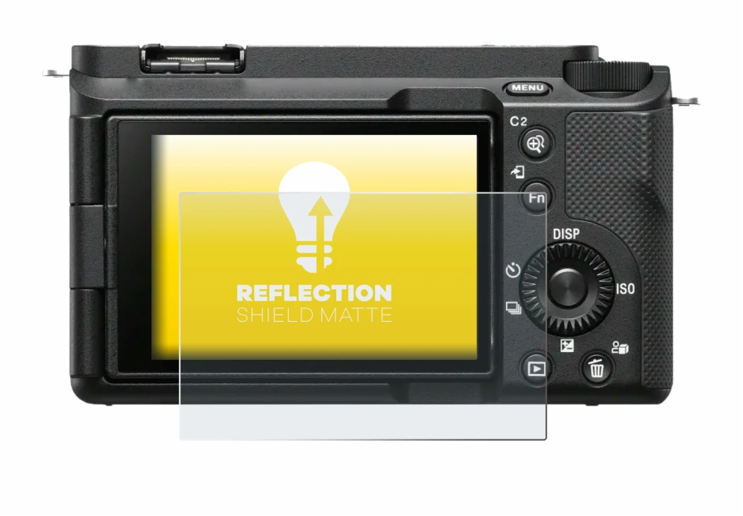 Image de l'appareil Sony Alpha ZV-E1 avec une grande variété de protections d'écran.