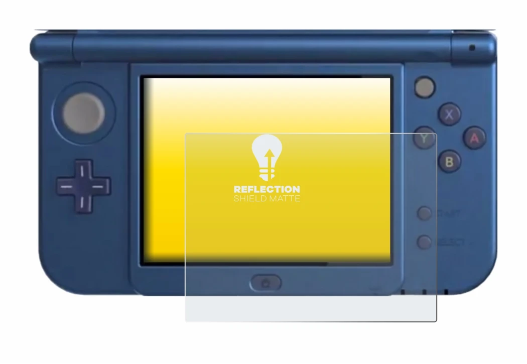 Image de l'appareil Nintendo New 3DS XL (Affichage inférieur) avec une grande variété de protections d'écran.