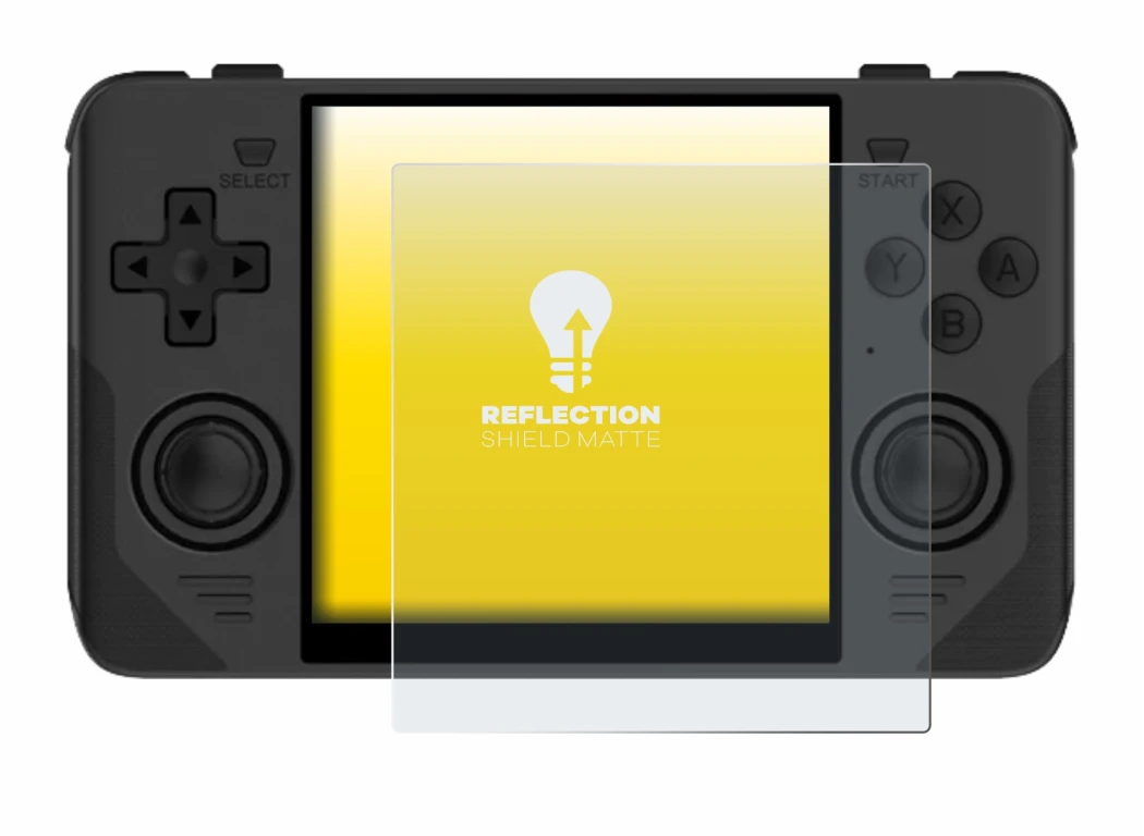 Image de l'appareil Powkiddy RGB30 avec une grande variété de protections d'écran.