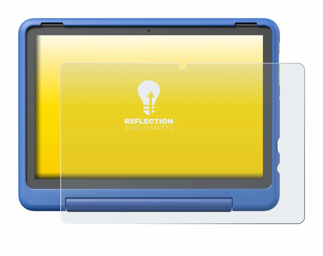 Image de l'appareil Amazon Fire HD 10 Kids Pro 2023 avec une grande variété de protections d'écran.