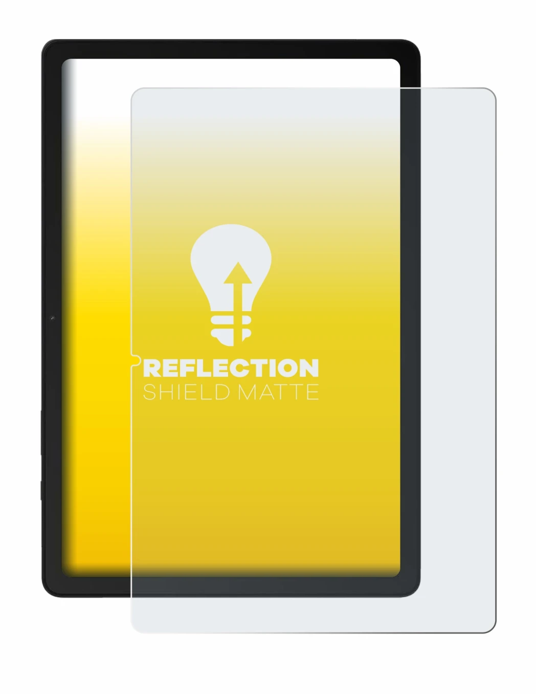 Image de l'appareil Samsung Galaxy Tab A9 Plus WiFi (portrait) avec une grande variété de protections d'écran.