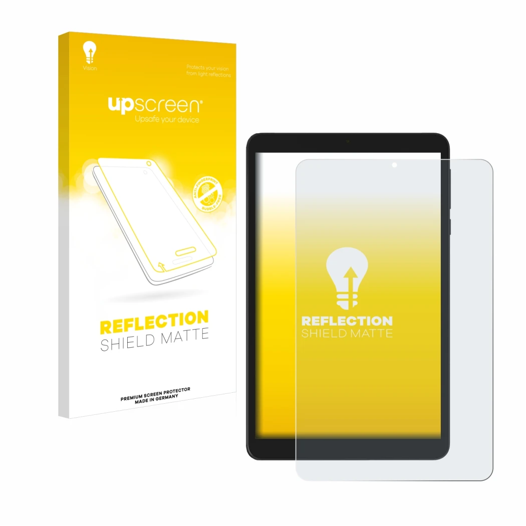 Face avant d’un emballage produit avec le logo de la marque upscreen. À côté, l’appareil Doogee T20 Mini est représenté avec l