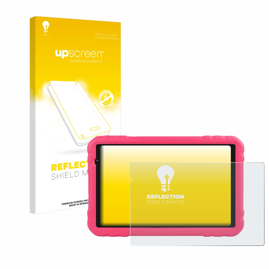 Face avant d’un emballage produit avec le logo de la marque upscreen. À côté, l’appareil Aocwei x500 est représenté avec la pr