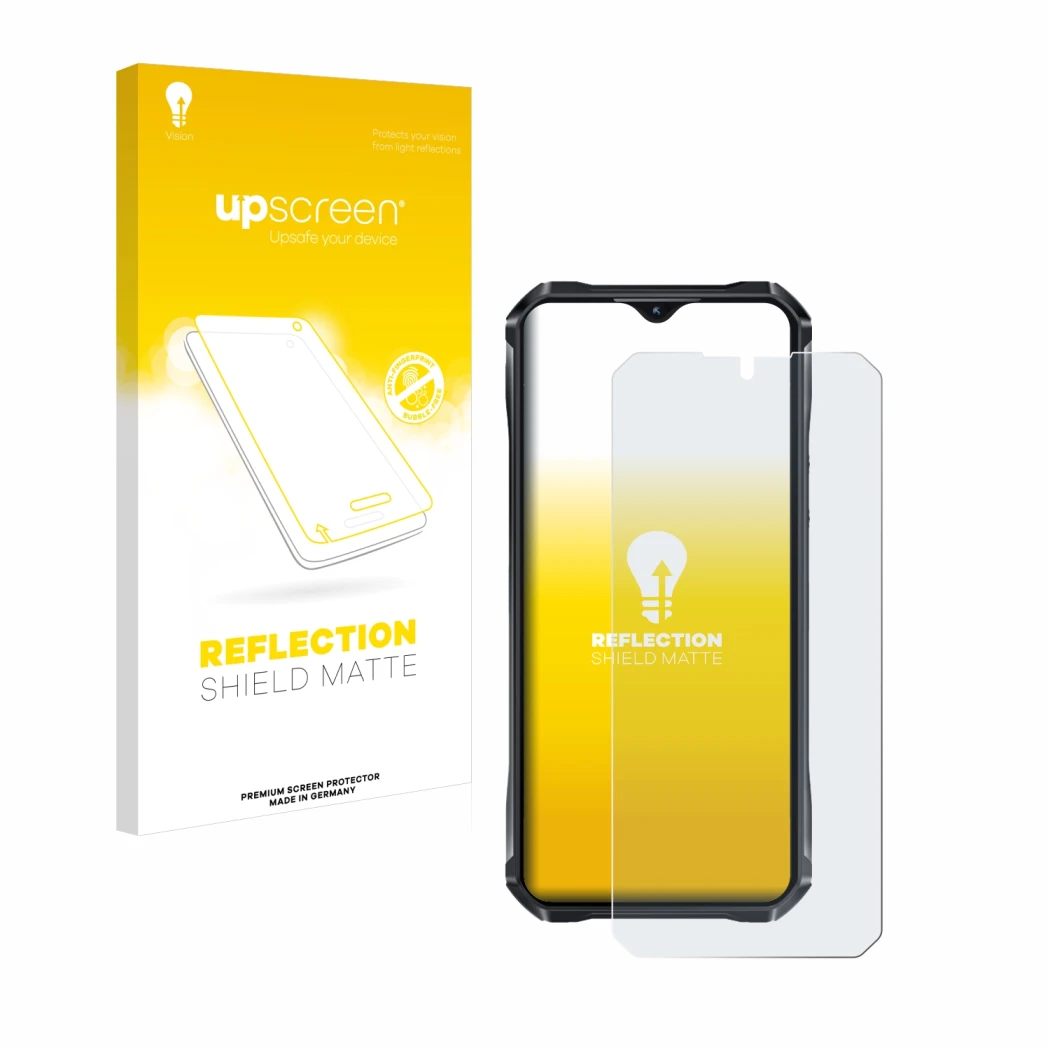 Face avant d’un emballage produit avec le logo de la marque upscreen. À côté, l’appareil Oukitel WP33 Pro est représenté avec