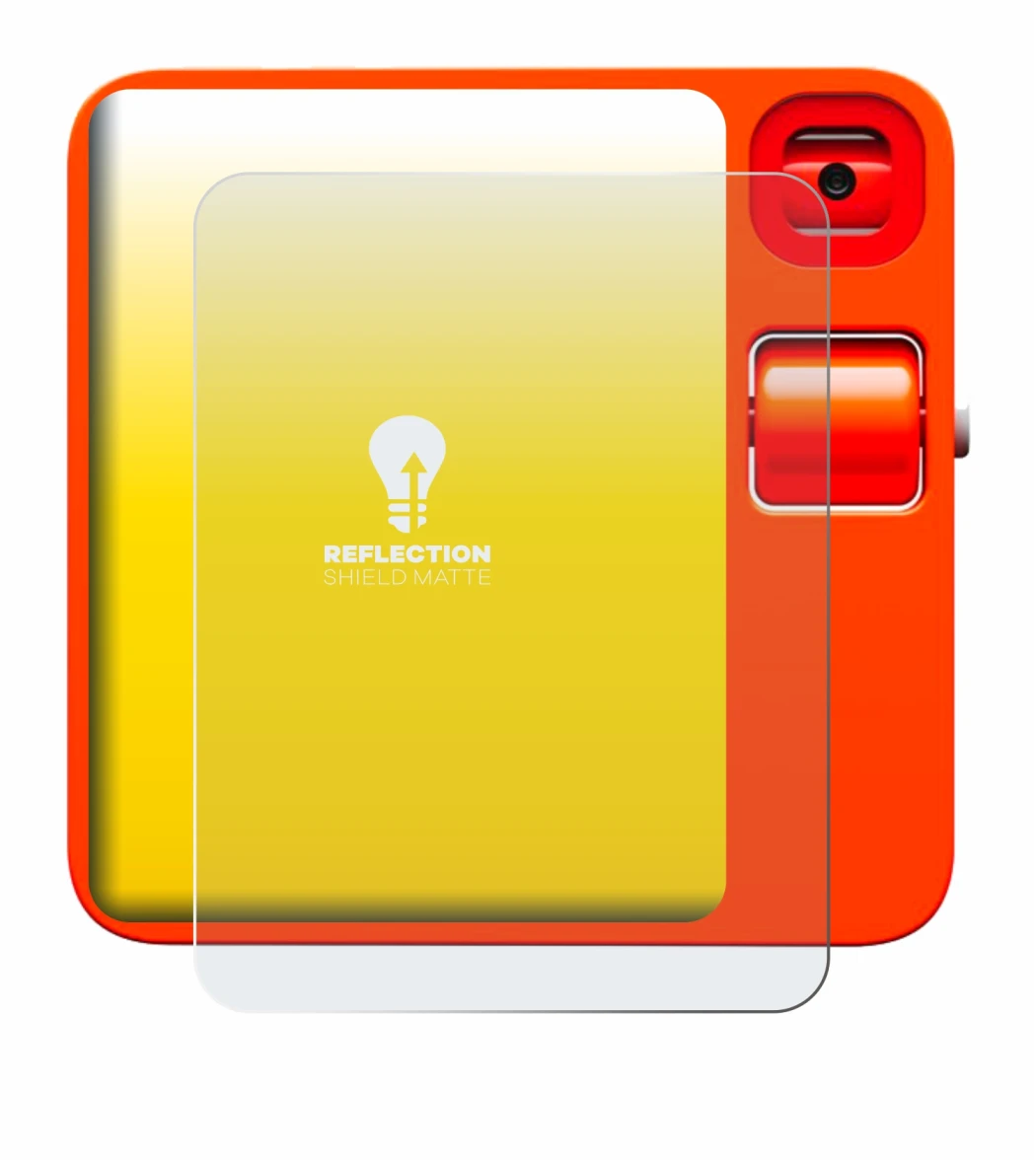 Image de l'appareil rabbit r1 avec une grande variété de protections d'écran.