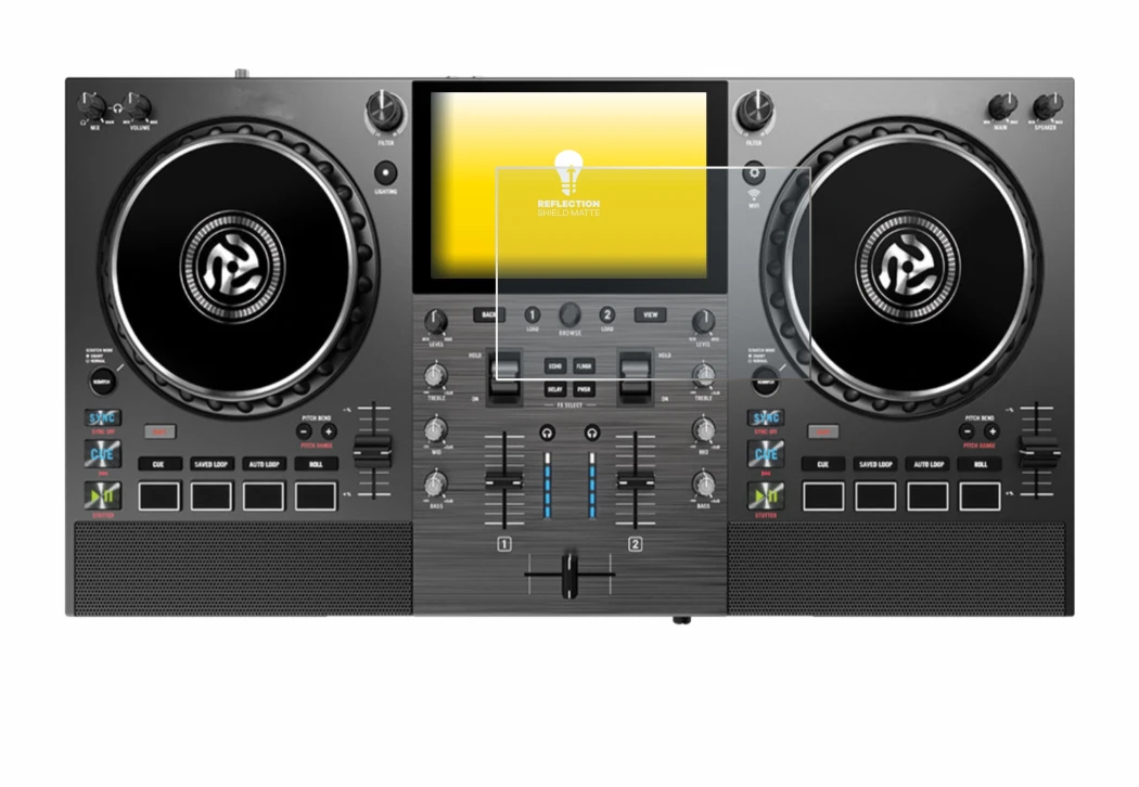 Image de l'appareil Numark Mixstream Pro Go avec une grande variété de protections d'écran.