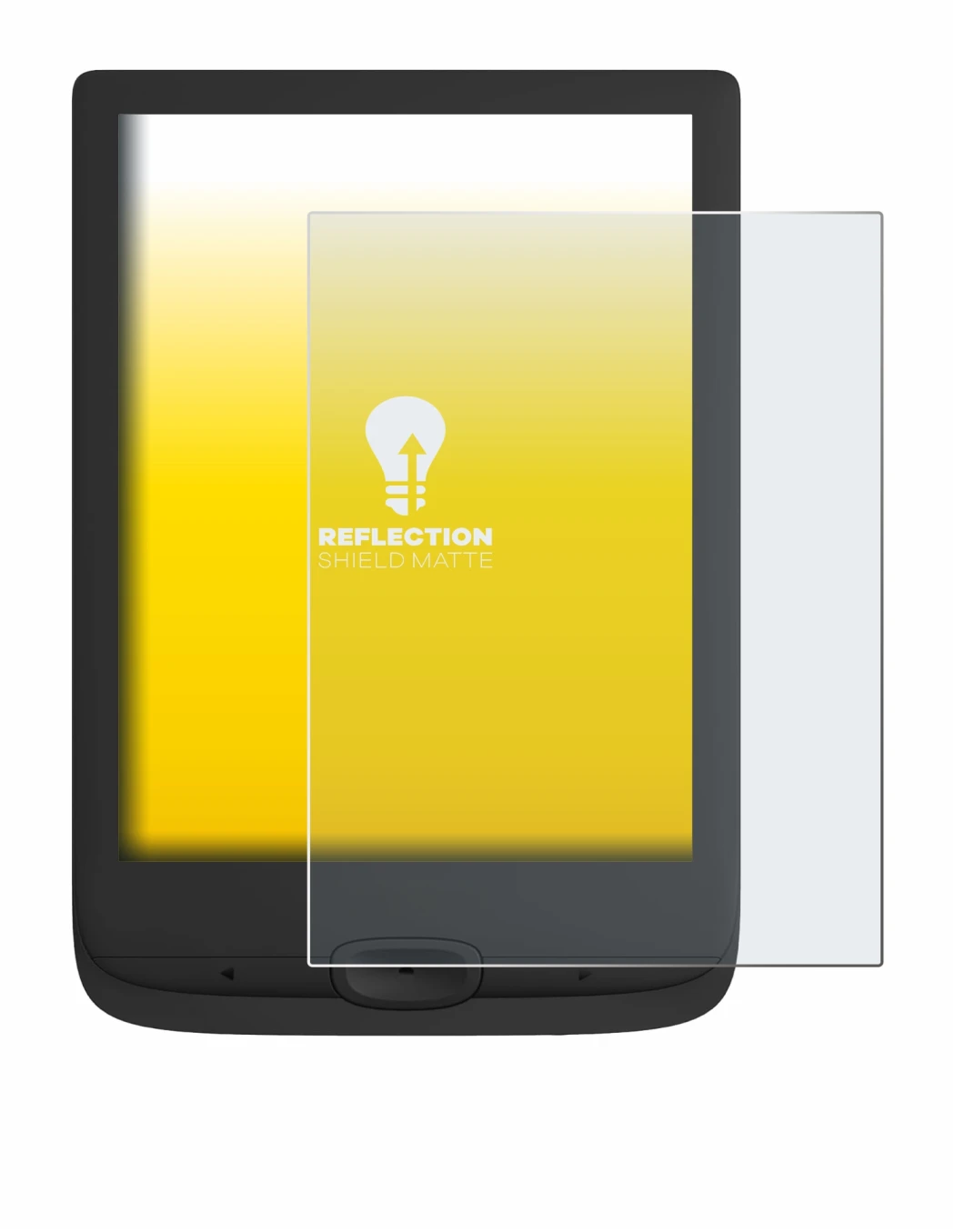 Image de l'appareil PocketBook Basic Lux 4 avec une grande variété de protections d'écran.