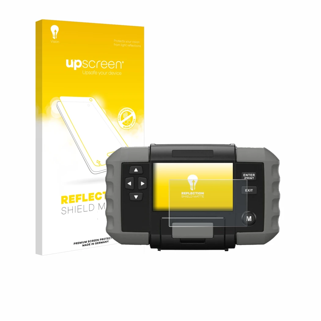 Face avant d’un emballage produit avec le logo de la marque upscreen. À côté, l’appareil Topdon BT 600 est représenté avec la