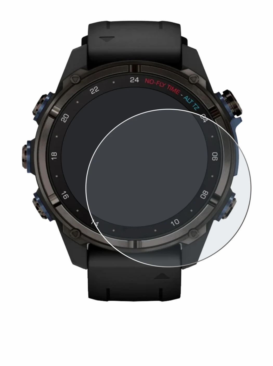 Image de l'appareil Garmin Descent Mk3i (43 mm) avec une grande variété de protections d'écran.