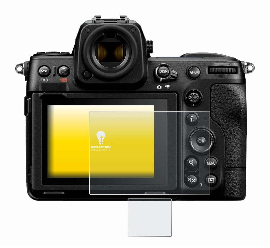 Image de l'appareil Nikon Z 8 (Affichage + affichage des épaules) avec une grande variété de protections d'écran.