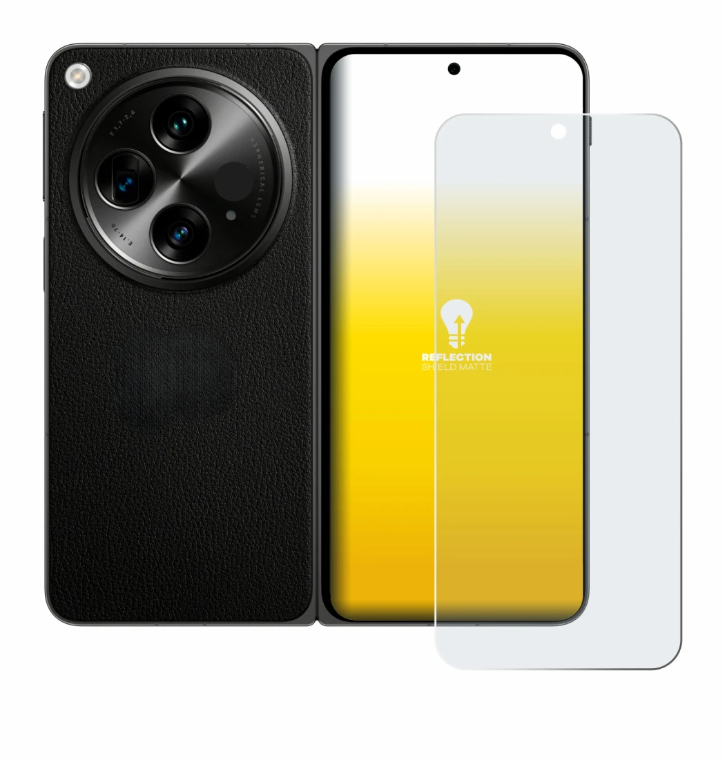 Image de l'appareil OnePlus Open (case-friendly) avec une grande variété de protections d'écran.