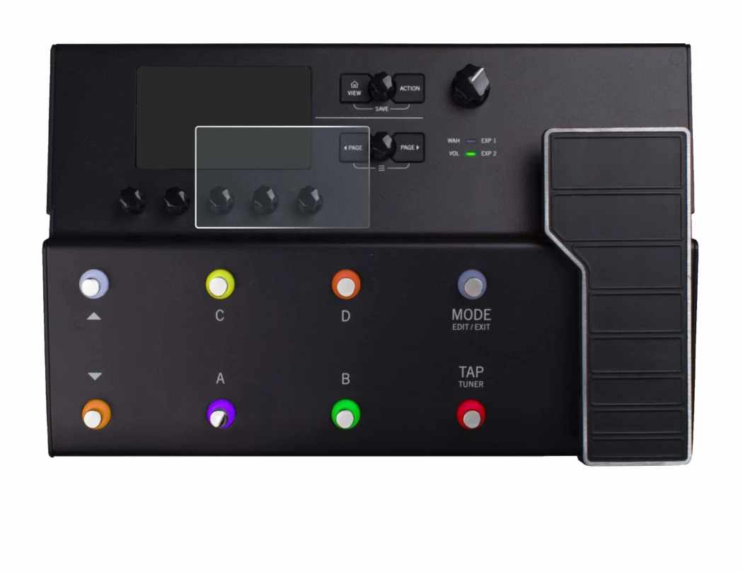 Image de l'appareil Line 6 POD Go avec une grande variété de protections d'écran.
