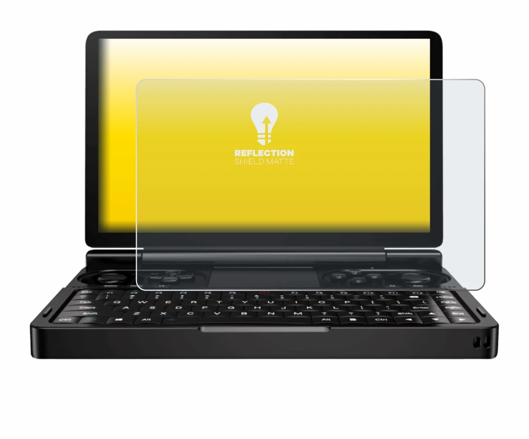Image de l'appareil GPD Win Mini (2024) avec une grande variété de protections d'écran.