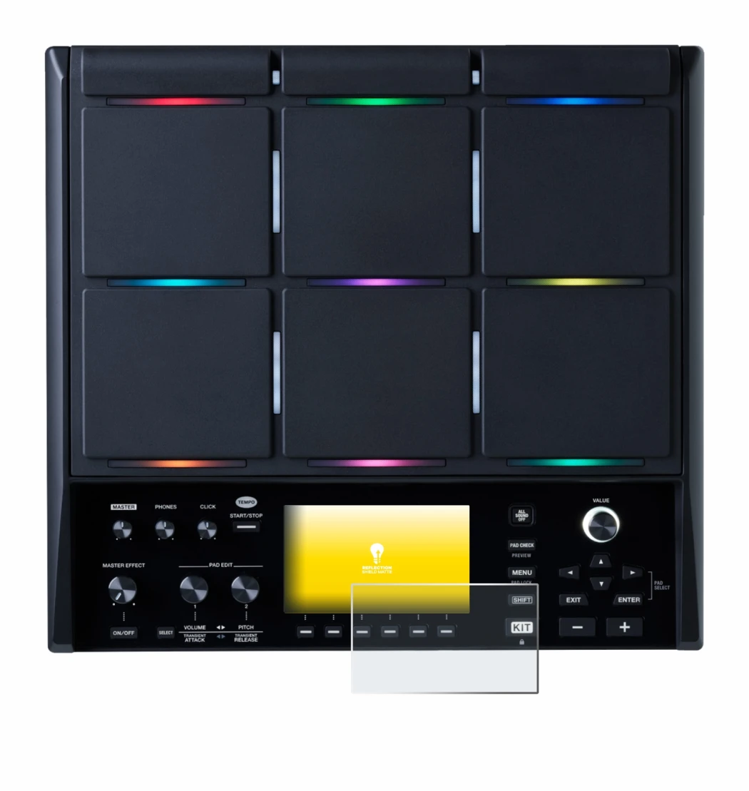 Image de l'appareil Roland SPD-SX PRO avec une grande variété de protections d'écran.