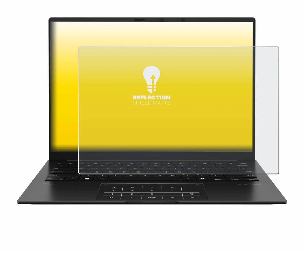 Image de l'appareil ASUS ZenBook 14 OLED UM3406 avec une grande variété de protections d'écran.