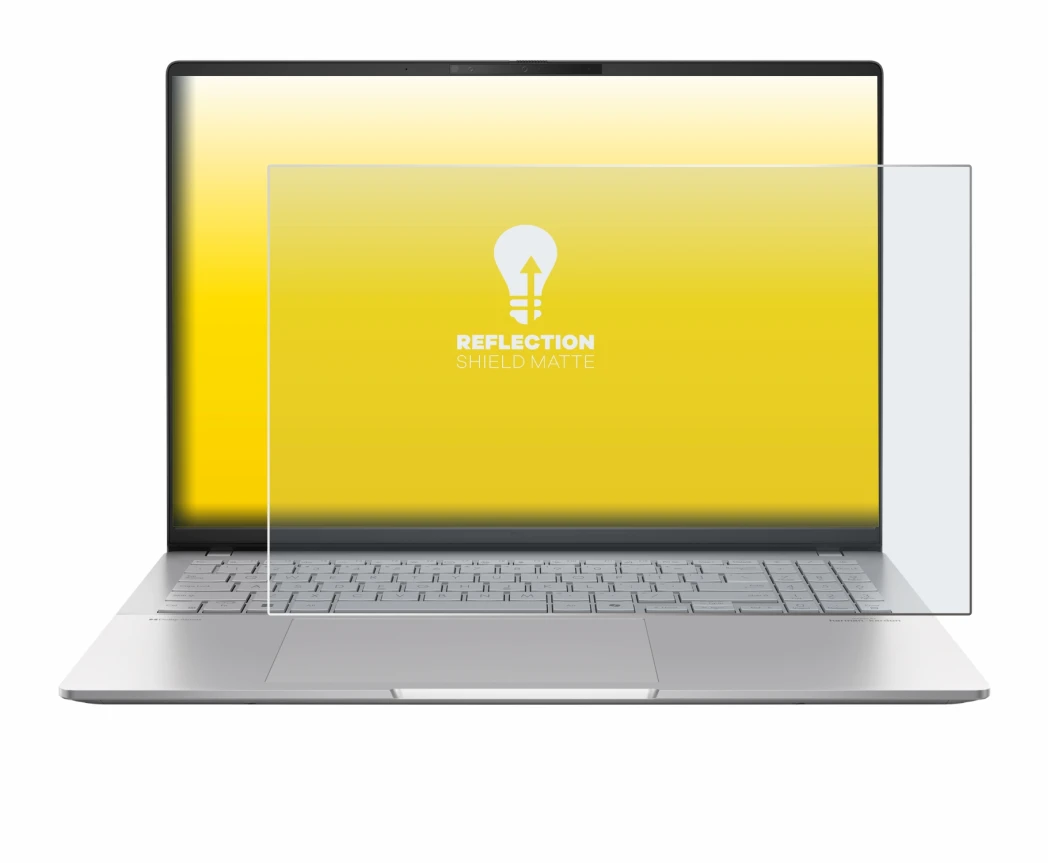 Image de l'appareil ASUS Vivobook S16 OLED M5606 avec une grande variété de protections d'écran.