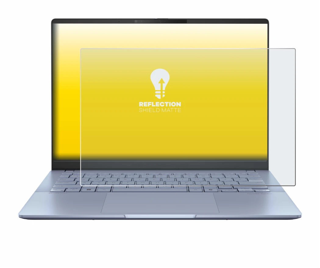 Image de l'appareil ASUS Vivobook S 14 OLED S5406 avec une grande variété de protections d'écran.