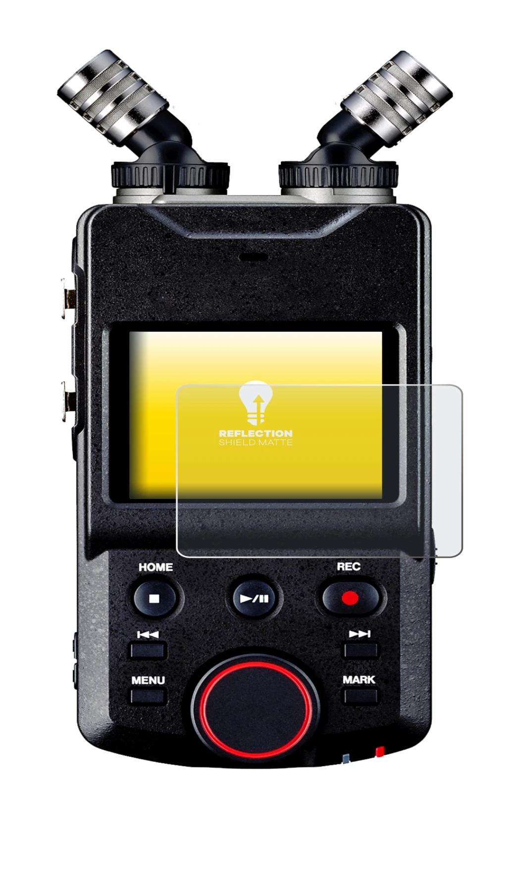 Image de l'appareil Tascam Portacapture X6 avec une grande variété de protections d'écran.