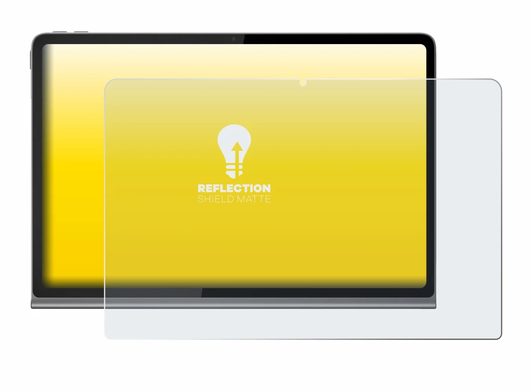 Image de l'appareil Lenovo Tab Plus avec une grande variété de protections d'écran.