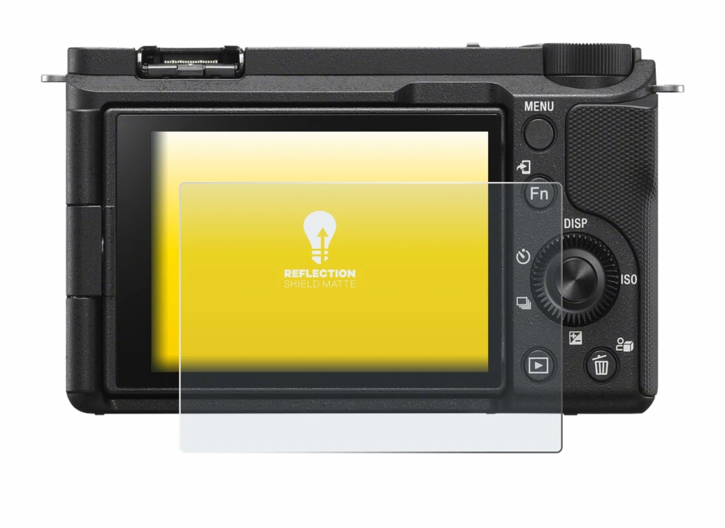 Image de l'appareil Sony Alpha ZV-E10 II avec une grande variété de protections d'écran.