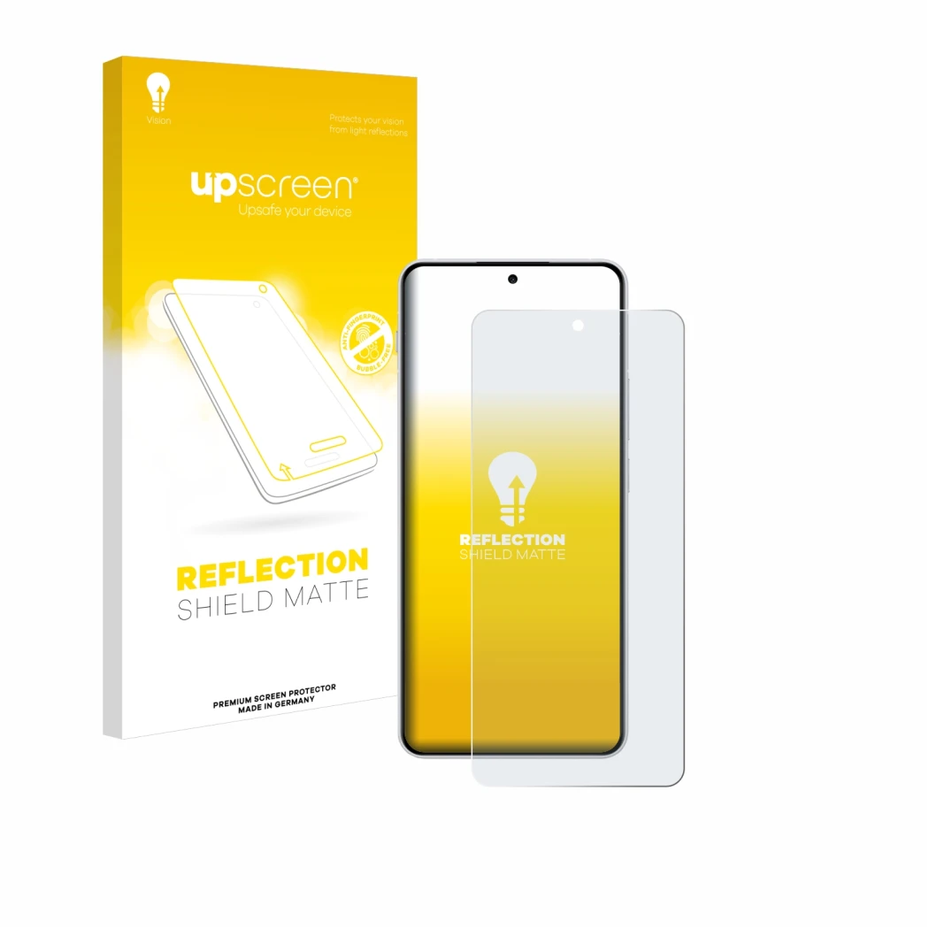 Face avant d’un emballage produit avec le logo de la marque upscreen. À côté, l’appareil OnePlus Nord 4 est représenté avec la