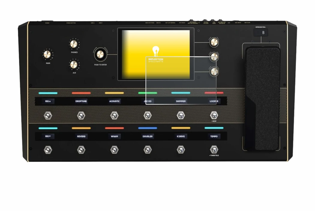 Image de l'appareil Headrush Prime avec une grande variété de protections d'écran.