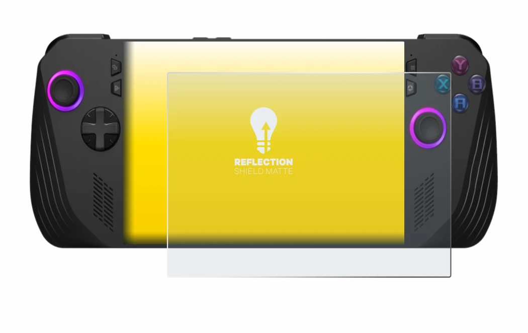 Image de l'appareil ASUS ROG Ally X (2024) avec une grande variété de protections d'écran.