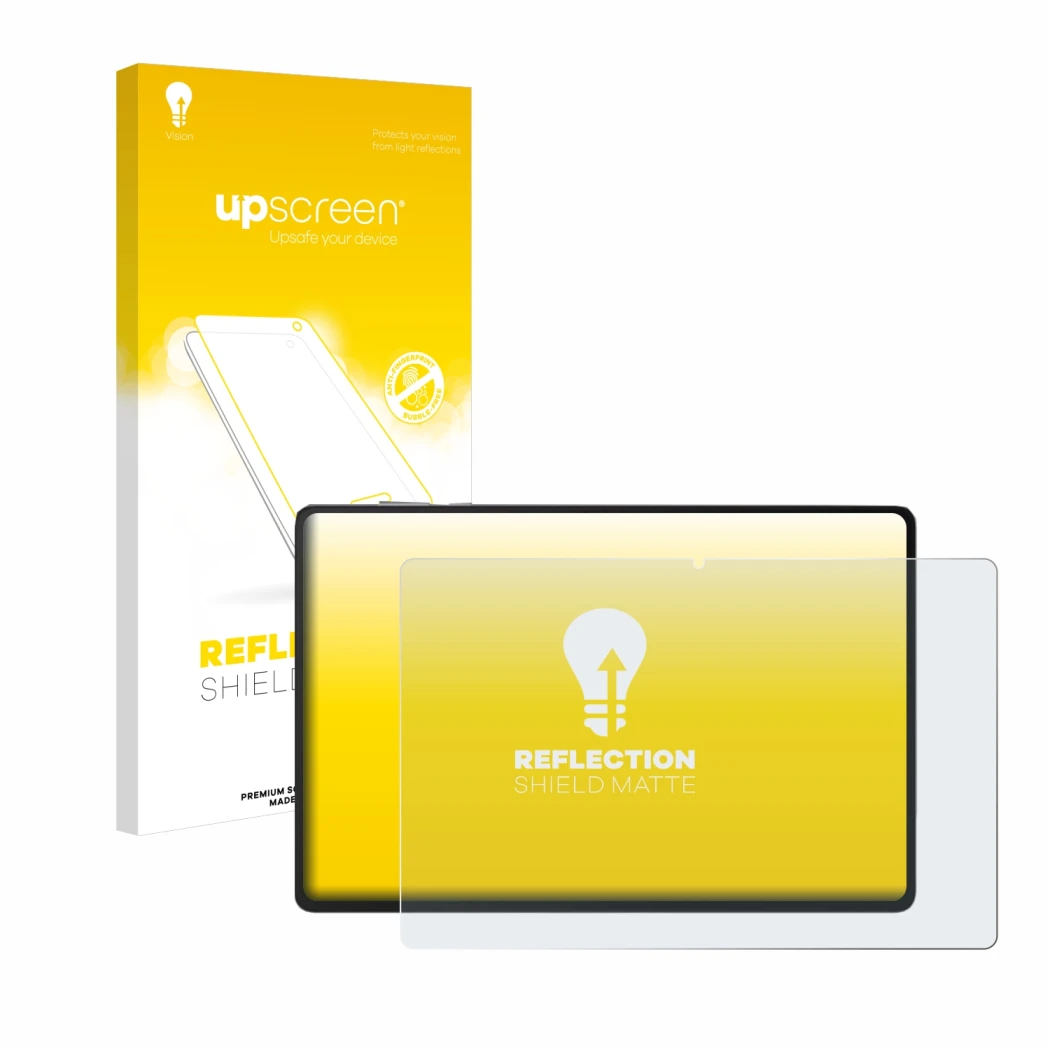 Face avant d’un emballage produit avec le logo de la marque upscreen. À côté, l’appareil Honor Pad X8a est représenté avec la