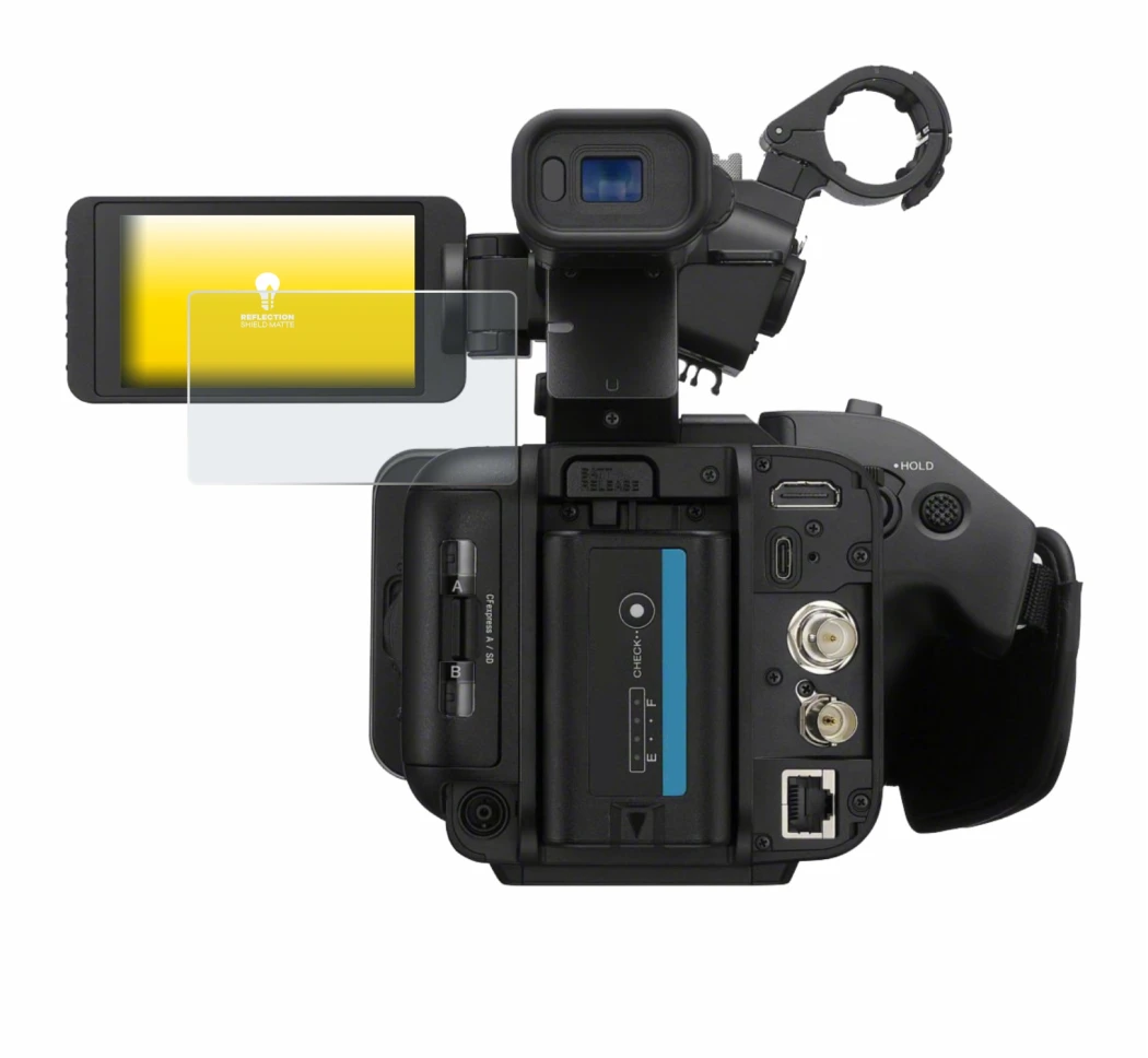 Image de l'appareil Sony PXW-Z200 avec une grande variété de protections d'écran.