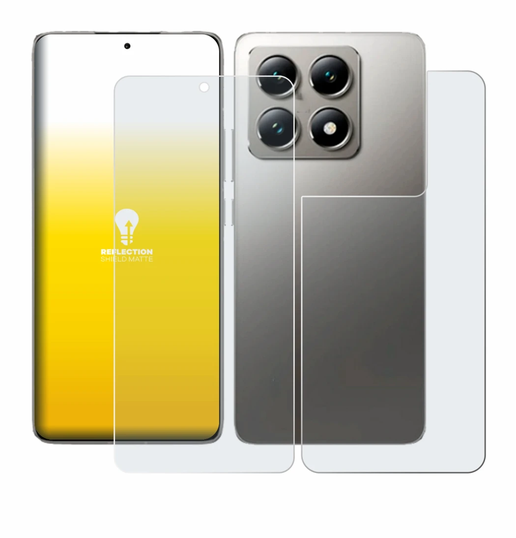 Image de l'appareil Xiaomi 14T Pro (Avant+Arrière) avec une grande variété de protections d'écran.